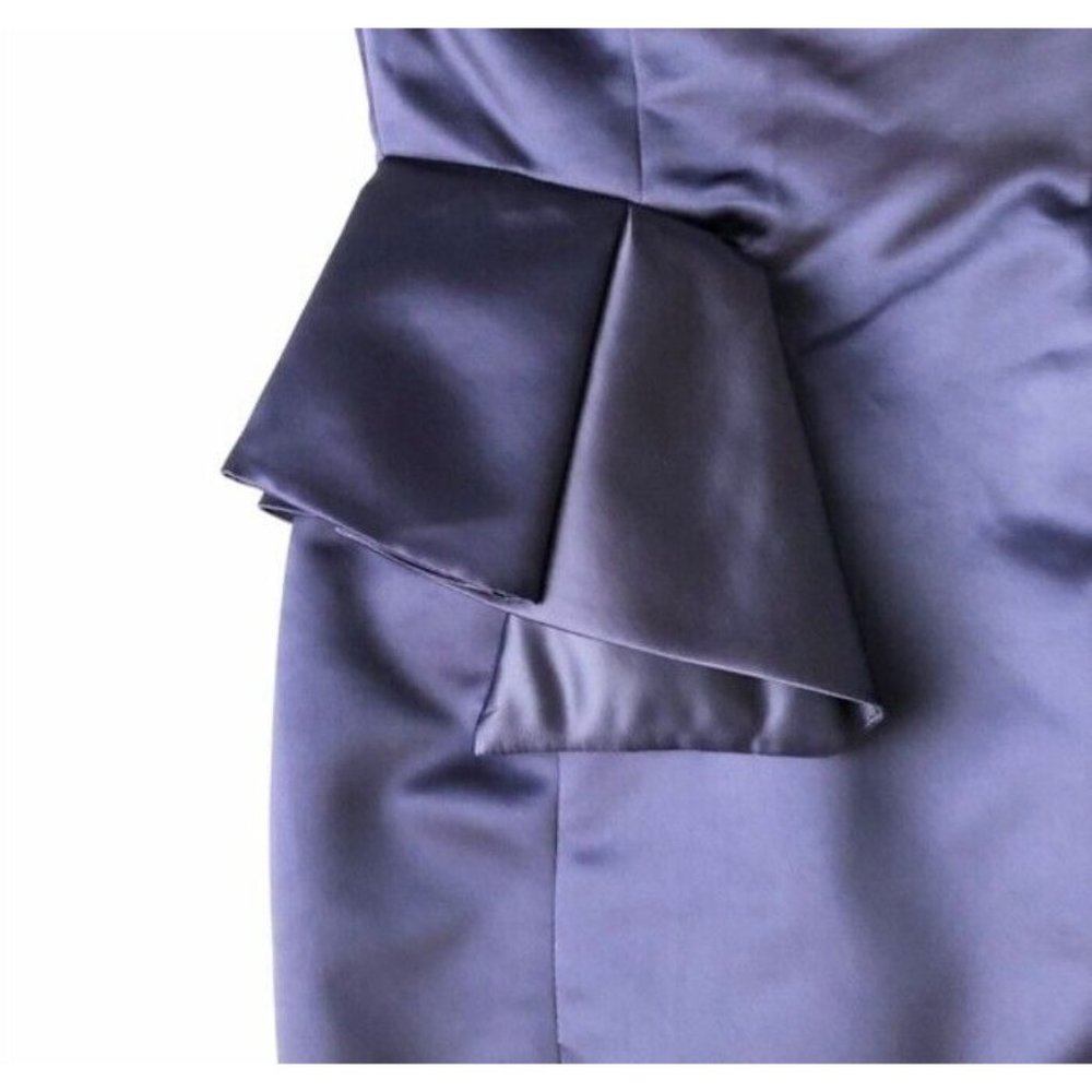 ZARA Dress Sze M Peplum silky purple Midi Evening Party Cocktail wedding formal - Picture 2 of 6